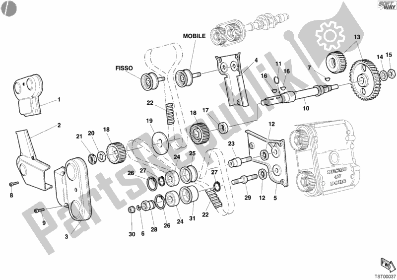 Toutes les pièces pour le Courroie De Distribution du Ducati Superbike 748 R Single-seat 2002